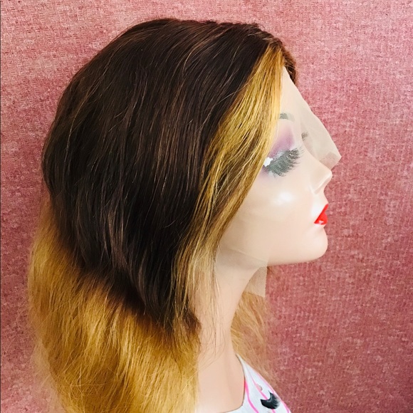 Two-Tone Wig Brazilian Remy 20inch Lace Frontal Human Hair 180Density - Picture 7 of 9